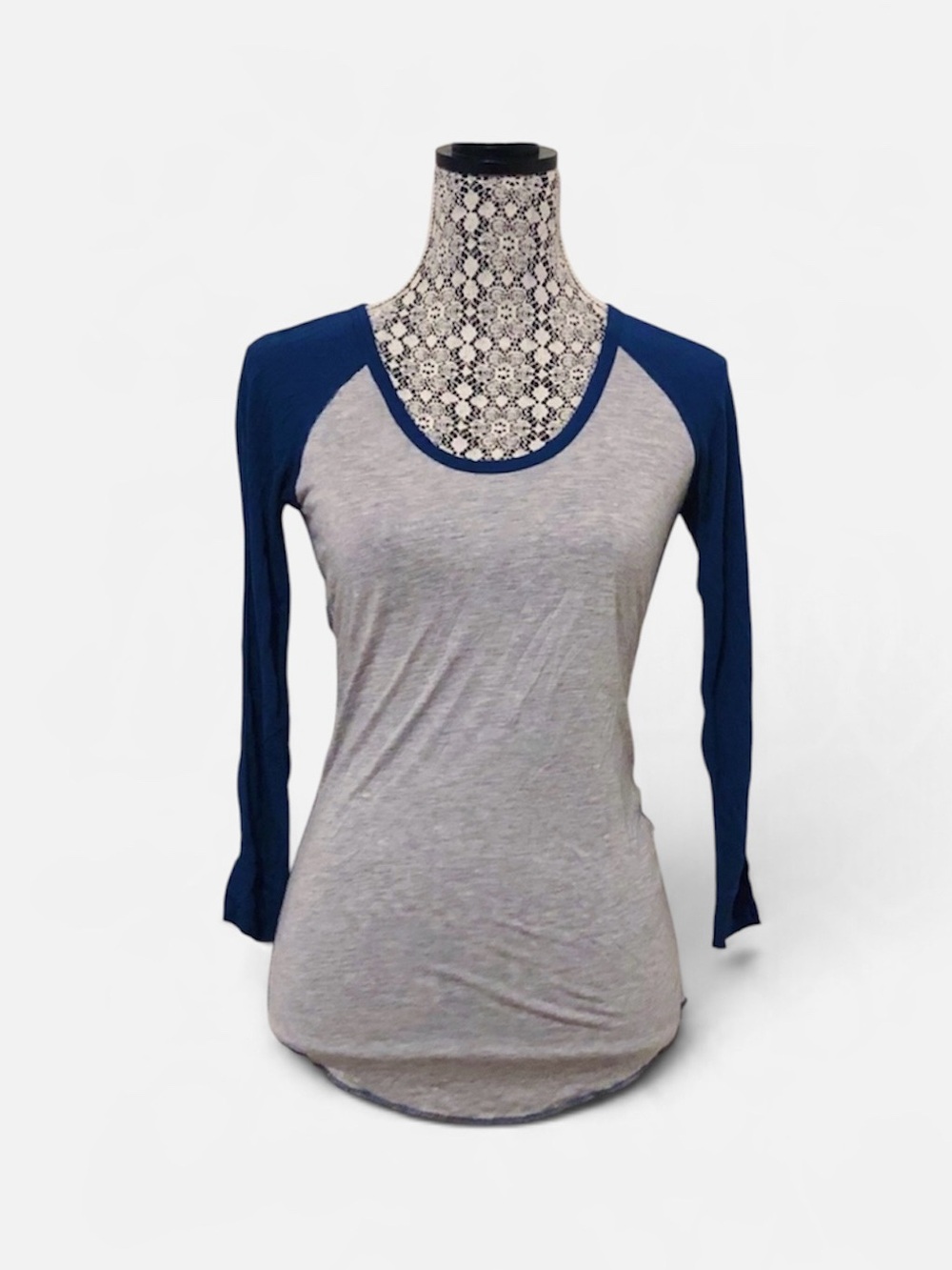 Aritzia Two-Tone Grey and Royal Blue Raglan Jersey